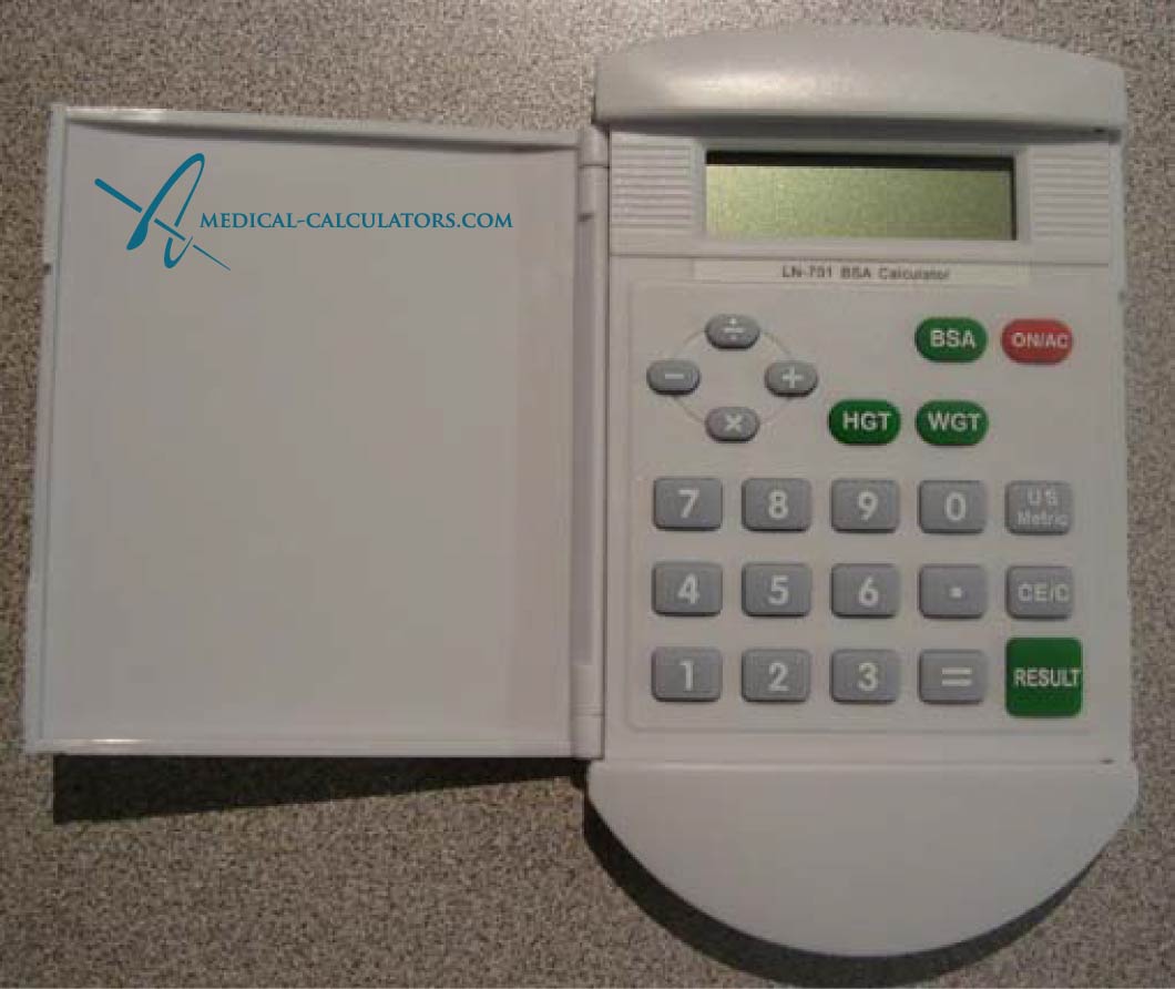 Hand Held BSA Calculator with Cover